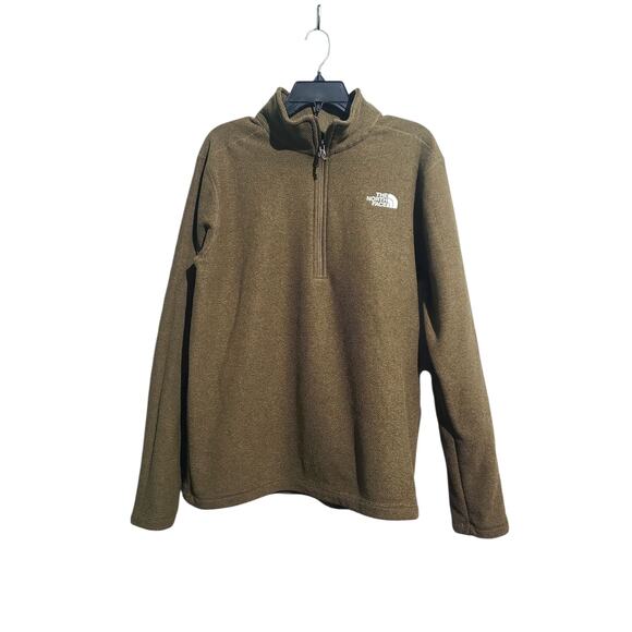The North Face Textured Cap Rock Quarter Zip Pullover Olive Size Large - Picture 1 of 5